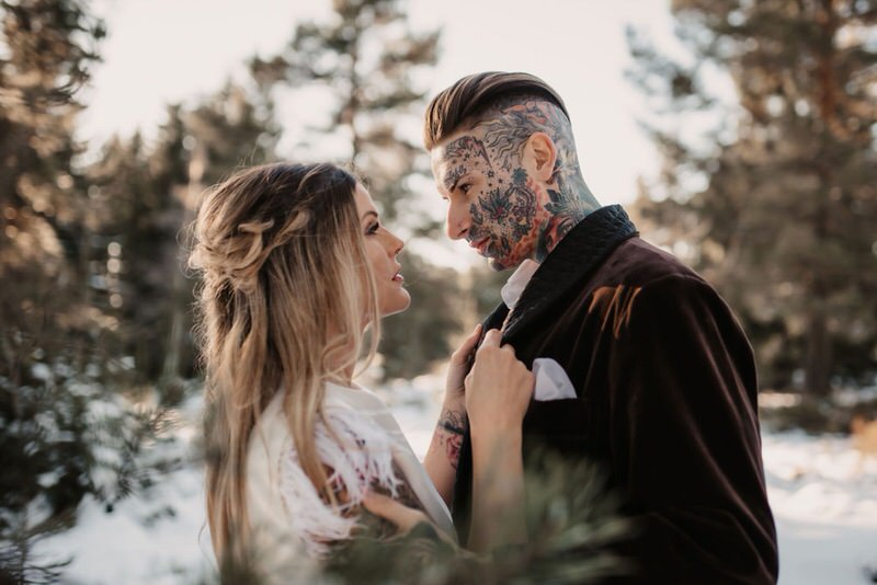 Hochzeitsfotograf, Paarshooting, Hochzeitsshooting, Winterhochzeit, Tattoos
