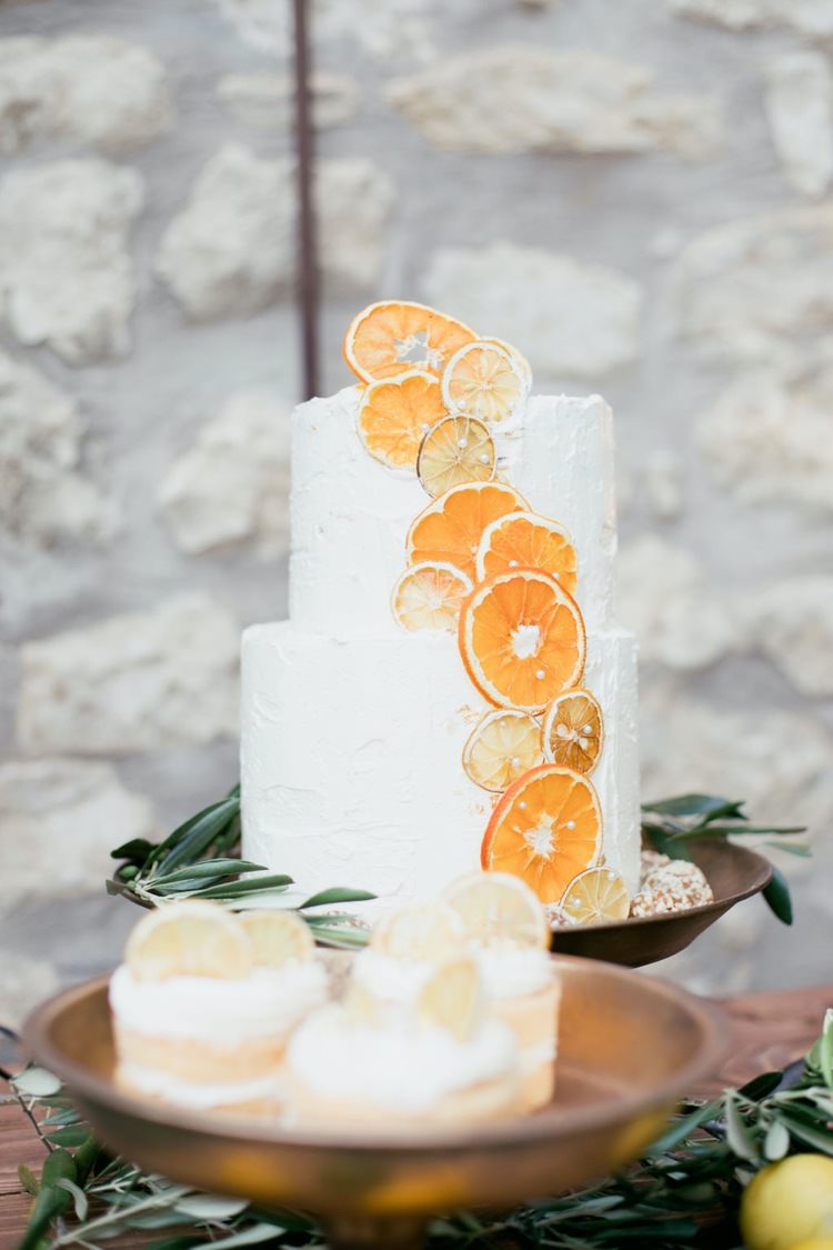 Hochzeitstorte, Nachhaltigkeit, Zitronenscheiben, mediterran Wedding